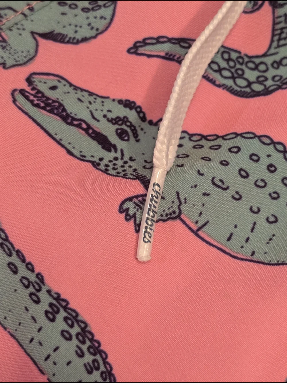 chubbies Pink Swim Shorts with Teal Alligator Print Small Size 8/9 youth